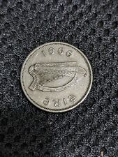 1966 Ireland eire pre decimal 6 Six Pence 6d Reul Coin Wolfhound dog Harp