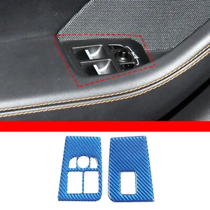 Blue Carbon Fiber Glass Lifting Frame Trim Fit For Jaguar F-TYPE 2013-2022 - Picture 1 of 12