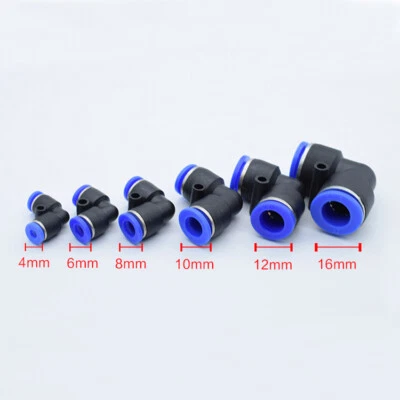 Ø 4mm-16mm Equal Elbow Push-in Fittings Pneumatic Air Line Tube Hose Connectors - Image 1 of 4
