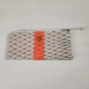 ALAINA MARIE Portland Maine MESH pouch/zip Blue, Orange & White Bag - Picture 1 of 9