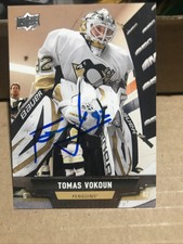 Tomas Vokoun Pittsburgh Penguins 2013-14 Series 1 Signed Hockey Card #77