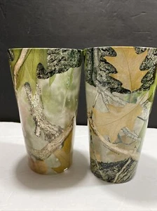 Rivers Edge 2 Pack 12 Oz Camo Print Drink/ Beer / Iced Tea Glass New No Box - Picture 1 of 10