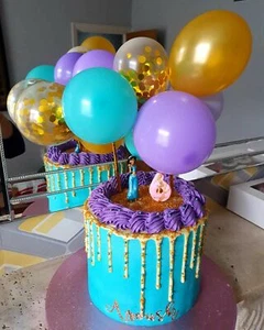 BALLOON CAKE TOPPER GARLAND BIRTHDAY PARTY ALADDIN PURPLE GOLD PRINCESS JASMINE - Picture 1 of 5