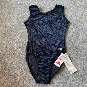 The Zone Black Velour Gymnastics Dance Sleeveless Leotard Measurements In Photos - Picture 1 of 5