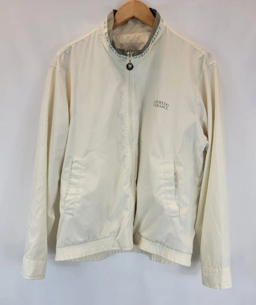 新品タグ付き VERSACE ホワイト 白 ジャケット ブルゾン 48 Lサイズ Versace White Coats, Jackets & Vests for Men for Sale | Shop New