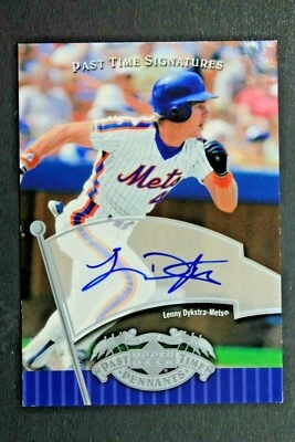 Lenny Dykstra 2005 UD Past Time Pennants Signature Signed On Card Autograph METS - Image 1 of 3