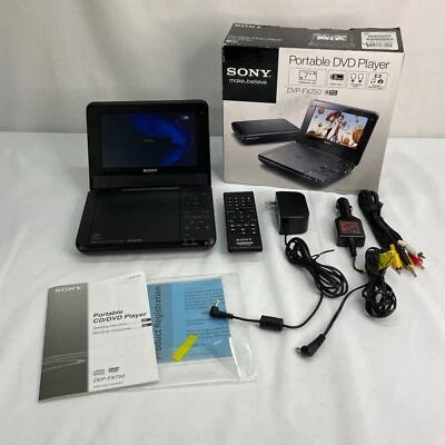 Sony DVP-FX750 7" Inch Widescreen Portable DVD Player W/ Remote, Cords, Box - Image 1 of 4