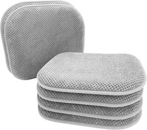 Silver Grey Foam Seat Cushions Kitchen Chairs Pads for Dining Chairs 6 Pack - Picture 1 of 7