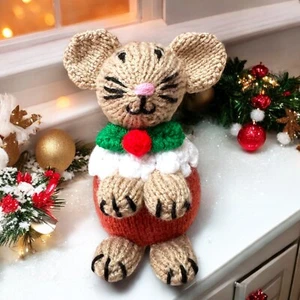 KNITTING PATTERN - Raisin the Christmas Pudding Mouse choc cover / 16 cms toy - Picture 1 of 1