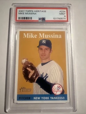 Mike Mussina 2007 Topps Herritage #224 Rare Graded PSA 9 Mint POP 1 W/ 1 Higher - Image 1 of 4