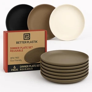 Unbreakable Plates Dinner Set 6 Pcs Microwave Dishwasher & Refrigerator Safe - Picture 1 of 6