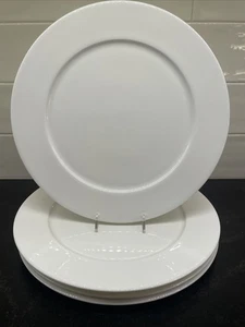 Set/4~HOTEL COLLECTION~11.5” Dinner Plates White Bone China Macy's~EXC! - Picture 1 of 4