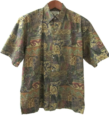 Vtg Tori Richard Mens L Purple Pink Green Floral Cotton Hawaiian Lawn Shirt USA - Image 1 of 4