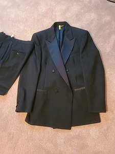 Adolfo 100% Wool Tuxedo Jacket With Pants - Picture 1 of 9