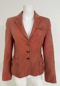 Akris Dusky Salmon Camel Hair Blend Blazer Jacket Made Switzerland US10 Fits S - Picture 1 of 7