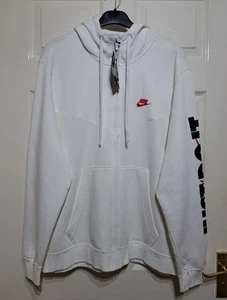 Nike NSW HBR Sudadera con Capucha Para Hombre Talla XL Cremallera Completa Ropa Deportiva Logo Bolsillos Blanco Nuevo con Etiquetas - Imagen 1 de 18