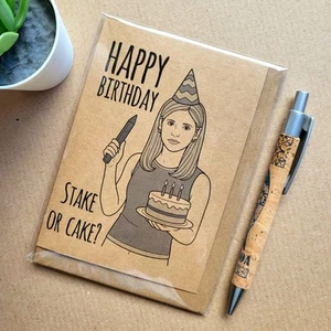 Buffy Birthday Card - Funny Buffy the Vampire Slayer Birthday card - Picture 1 of 3
