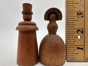 SELTENE Salz- und Pfefferstreuer aus Holz für Mann und Frau, Vintage 3,5 Zoll - Bild 1 von 5