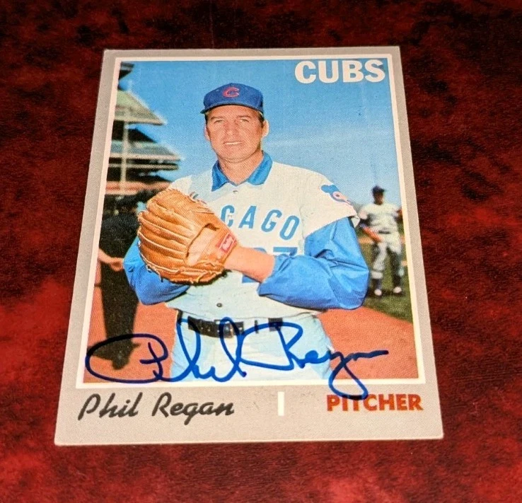 Phil Regan Chicago Cubs 1970 Topps Signed Card W/Our COA  - Image 1 of 1