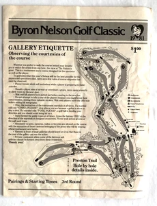 BYRON NELSON GOLF CLASSIC 1981 PAIRING SHEET AUTOGRAPHED / SIGNED JERRY PATE C10 - Picture 1 of 4