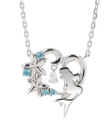 Collana con ciondolo in argento Disney Ariel SV925 catena sterling... - Immagine 1 di 4