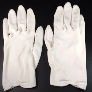 Sears Kerrybrook kurze weiße Damen Frauen Handschuhe Knopf Raffung am Handgelenk Größe 8 ** - Bild 1 von 10