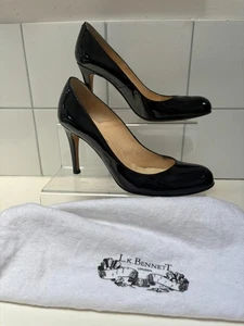 LK BENNETT SLEDGE COURT SHOES 4 37 stiletto high heels patent leather rrp £249 - Picture 1 of 17