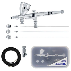 MASTER Elite Dual-Action Gravity Feed AIRBRUSH KIT SET w/ 3 TIPS Fine Detail - Picture 1 of 5
