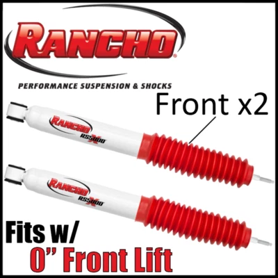 Rancho Front Gas Shocks Absorbers PAIR fits 1997-2006 Jeep Wrangler TJ w/0" Lift - Image 1 of 3