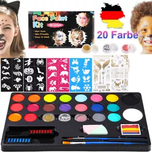 Kinderschminke Set Mädchen Schminkkoffer Mädchen 20Farben Wasserbasis Kinde Face - Bild 1 von 14