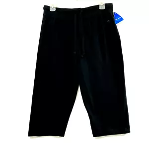 Champion Capri Sweatpants Womens Medium Black Drawstring Joggers Comfy Casual - Picture 1 of 9