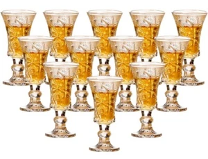 Fancy 1.3oz Cordial Shot Sherry Glasses Set Of 12 Heavy Base Clear Lead Free NEW - Picture 1 of 5