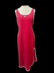 Juicy Couture Shirt Dress Coverup Womens XL Hot Pink Towel Terry Midi Sleeveless - Picture 1 of 3