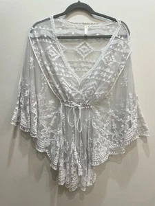 Traje de Baño Encubrimiento Talla Única Encaje Transparente Hada Boho Cottagecore Playa Escandinavo - Imagen 1 de 5