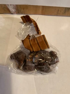 Primitive decor vintage honey & me bag of 6 miniature turkey ornaments - Picture 1 of 1