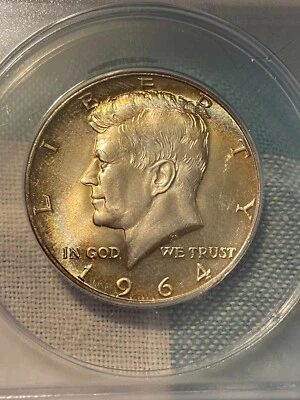 1964 Kennedy half dollar 90% silver ANACS MS 67 6275109   NICE TONING - Image 1 of 4