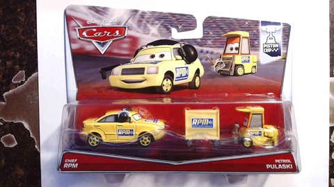 2014 DISNEY CARS PISTON CUP SERIES CHIEF RPM & PETROL PULASKI 2 PACK BRAND NEW Cover