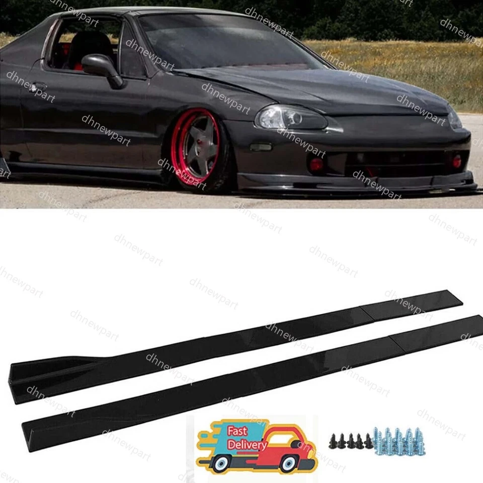 78.7" For Honda Civic Del Sol 1993-1997 Side Skirt Extension Rocker Splitter NEW - Imagem 1 de 4