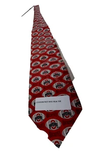 The Ohio State University Buckeyes Red 100% Silk Neck Tie Licensed New NWOT 56" - Picture 1 of 7