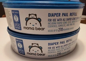 (Lot of 2) Mama Bear Diaper Pail Refills for Genie Pails - 270 Count Each - Picture 1 of 5