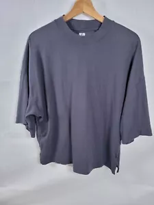 Uniqlo U Oversized Women’s Half Sleeve T-Shirt Black Cotton Size S - Picture 1 of 8