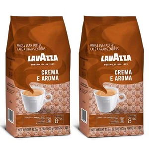 Lavazza Whole Coffee Beans 35.27 Ounce Pack of 2 Espresso Drip Strong Medium ... - Picture 1 of 8