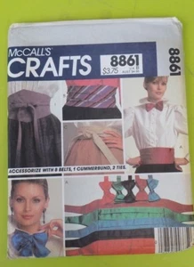 PATRÓN CINTURÓN PAJARITA VINTAGE MCCALLS CUMMERBUND 8861 ENVÍO GRATUITO - Imagen 1 de 2