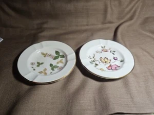 Wedgwood Wild Strawberry & Swallow Bone China Ashtrays - Picture 1 of 5
