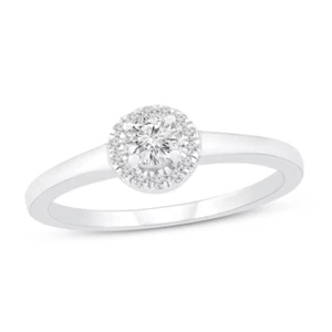Round Lab-Grown 0.46CT Diamonds Solid 950 Platinum Unique Halo Engagement Ring - Picture 1 of 7