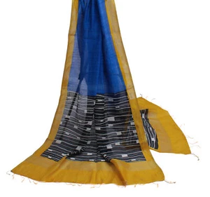 Sushila Vintage Blue Dupatta 100% Pure Cotton Printed Long Stole Veil Scarves - Picture 1 of 10