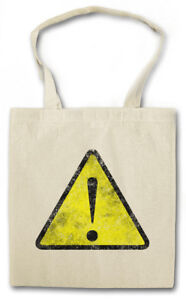 WARNING SIGN SHOPPING BAG Symbol Logo Insignia USA Caution Danger Biohazard