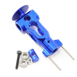 E-Flite EFLH1422A Blade 400 Aluminum Head Block/Rotor Housing Set Blue - Foto 1 di 1