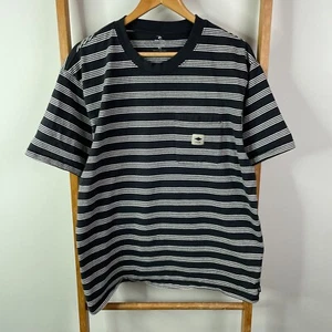Rip Curl Shirt Mens Extra Large Black Grey Striped Original Fit Short Sleeve - Picture 1 of 9