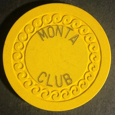 Scarce Monta Club - Miles City Montana Illegal Gaming Mustard $1 Chip Token  Foto 1 de 3